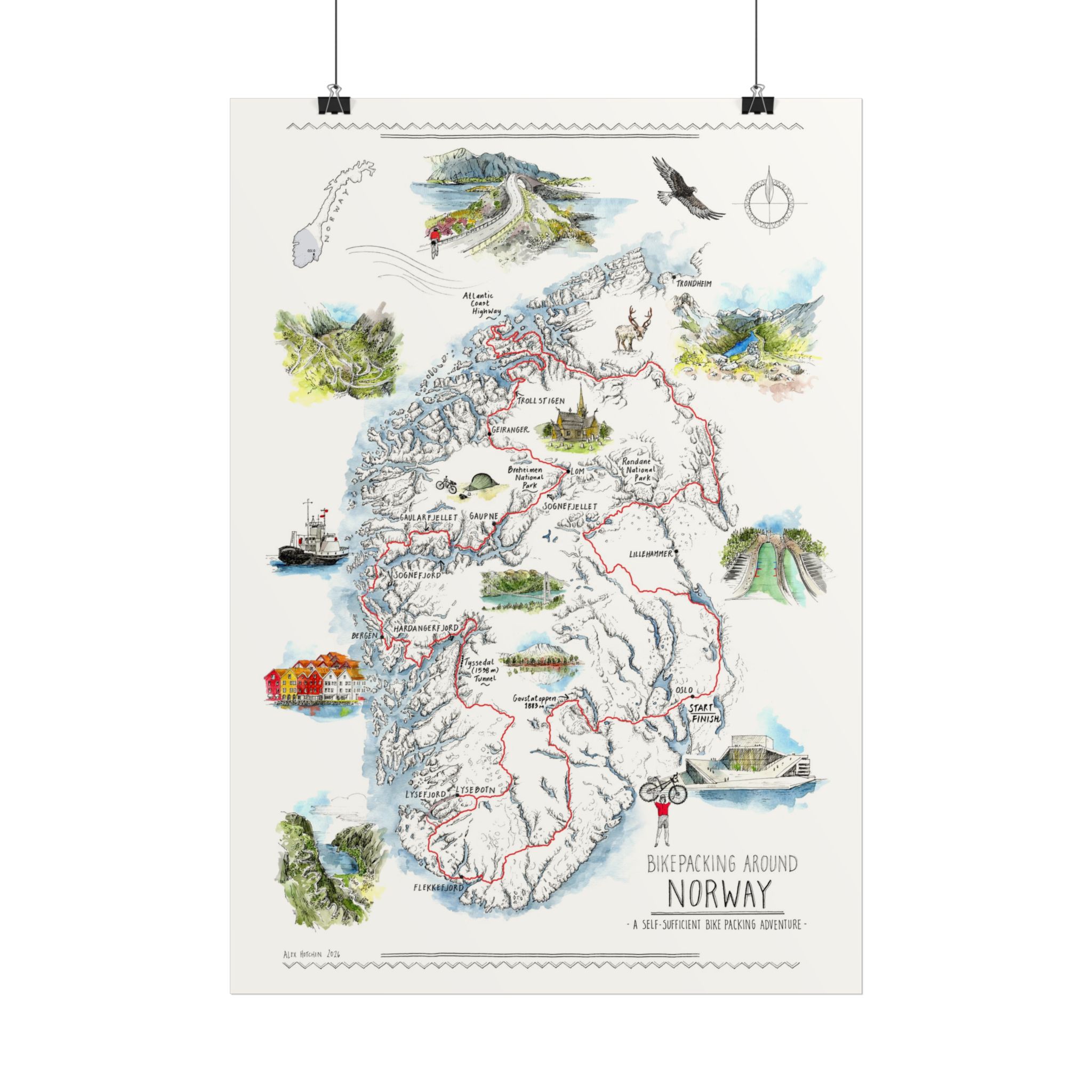 Bikepacking Around Norway Poster - Image 2